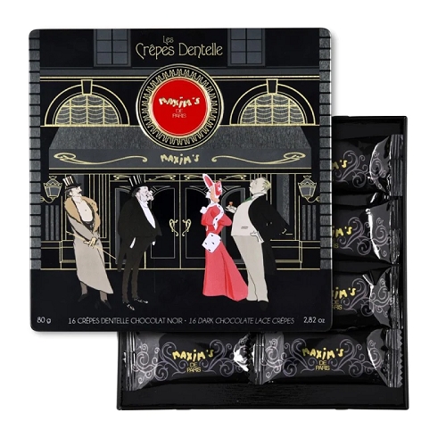 MAXIM'S 16 LACE CREPES IN TIN - DARK CHOCOLATE